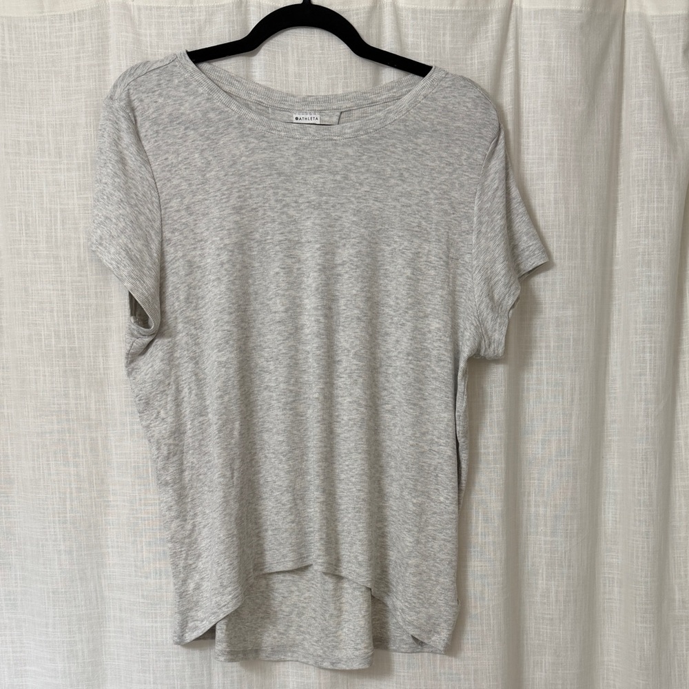 Athleta Light Gray Short Sleeve Tee